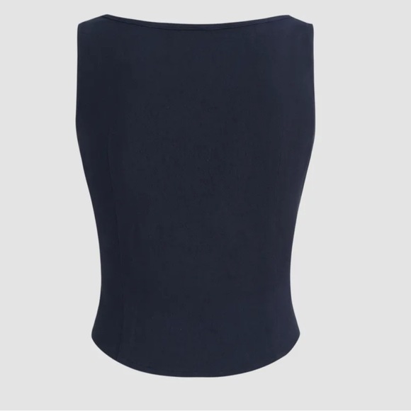 Corset button down crop tank top - Picture 3 of 5